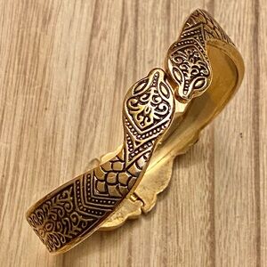 Gold Toned Hinged Bracelet.